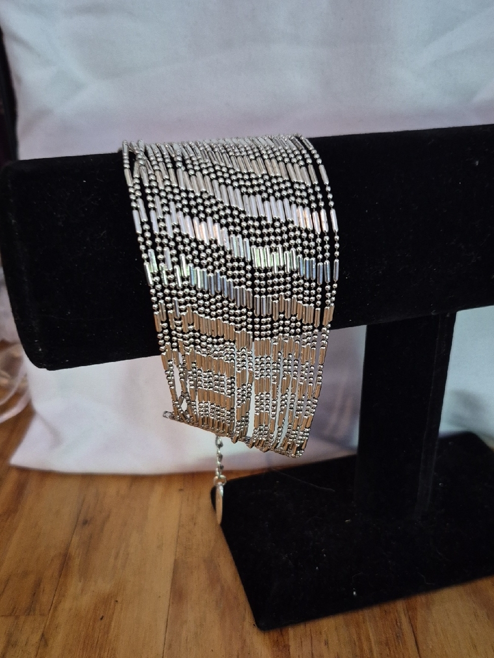 Plunder Silver Multi-Row Tube & Bead Bracelet